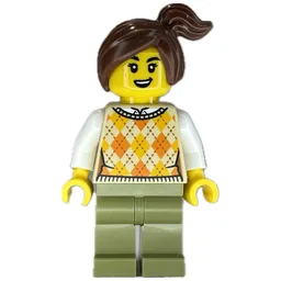 Kiosk Customer, Tan Torso, Olive Green Legs, Reddish Brown Hair