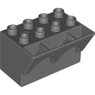 Duplo Brick 4 x 3 x 3 Wry Inverted / Dark Bluish Gray