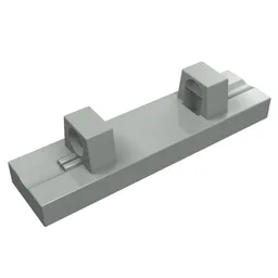 Hinge Tile 1 x 4 Locking Dual 1 Fingers on Top [4 Locking Ridges] / Light Gray