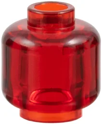 Minifigure, Head (Plain) / Trans-Red
