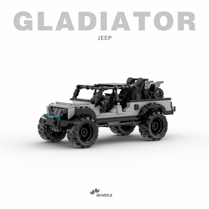 Lego jeep gladiator gray 8wide speed champions