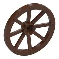 Wheel Wagon Large (33mm D.), hole notched for wheels holder pin / Brown