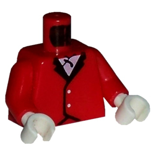 Lego Torso Riding Jacket Print, Red Arms, White Hands / Red