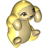 Lego Animal, Sloth with Tan Belly, Bright Light Yellow Eyes, Smile print / Bright Light Yellow