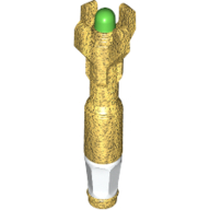 Lego Tool Screwdriver with 4 Prongs with Green Tip and White Handle Print (Sonic Screwdriver)