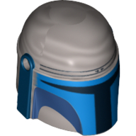 Lego Helmet Mandalorian with Holes, Blue and Dark Blue Print