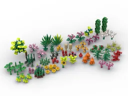 Botanical garden pack with 33 flowers and plants (city scale)