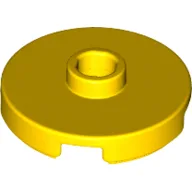 Plate Special Round 2 x 2 with Center Stud (Jumper Plate) / Yellow