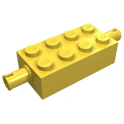 Brick Special 2 x 4 with Pins / Yellow