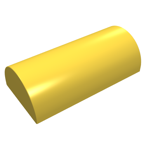 Lego Brick Curved 2 x 4 Double, No Studs, without Groove / Yellow
