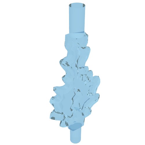 Lego Wave / Power Burst / Flame, Bolt Large with Bar Ends / Trans-Light Blue