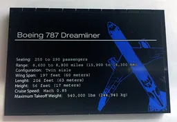 Stickered Assembly 12 x 8 x 2/3 with 'Boeing 787 Dreamliner' Pattern (Sticker) - Set 10177