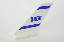 Tail Shuttle with '3658' and Blue Stripes Pattern on Both Sides (Stickers) - Set 3658