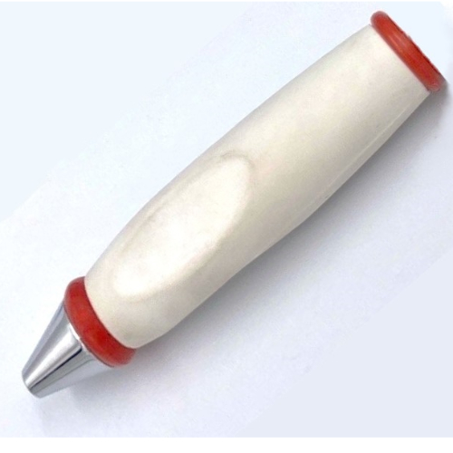 Lego Pen Body, with Chrome Tip, Red Ends / White