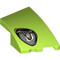 Brick Wedged, Curved 3 x 2 with Stud Notch Right with Black Headlight Print