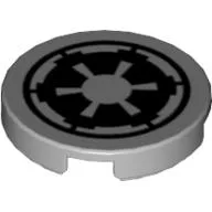 Tile Round 2 x 2 with Imperial Logo Print / Light Bluish Gray