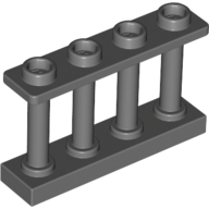 Lego Fence Spindled 1 x 4 x 2 [4 Top Studs] / Dark Bluish Gray