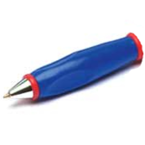 Lego Pen Body, with Chrome Tip, Red Ends / Blue