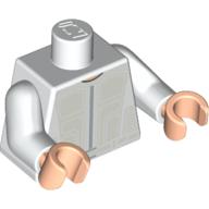 Lego Torso Jumpsuit with Silver Chest Panel Print, White Arms, Light Nougat Hands / White