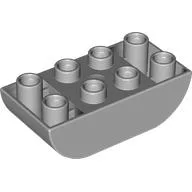 Duplo Brick 2 x 4 Curved Bottom / Light Bluish Gray