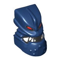 Lego Minifig Head Special, Piraka Vezok with Eyes and Teeth Print / Dark Blue