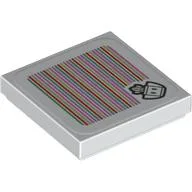 Tile 2 x 2 with Turnip and Barcode Print (Sticker) / White