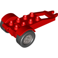 Lego Duplo Trailer with Frame and 2 x 4 Studs / Red