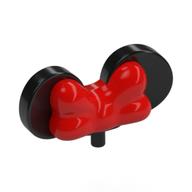 Lego Headwear Accessory Bow with Minnie Mouse Ears, Small Pin, Red Pattern / Black