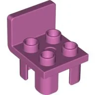 Duplo Chair with 4 Studs and Squared Back / Medium Dark Pink