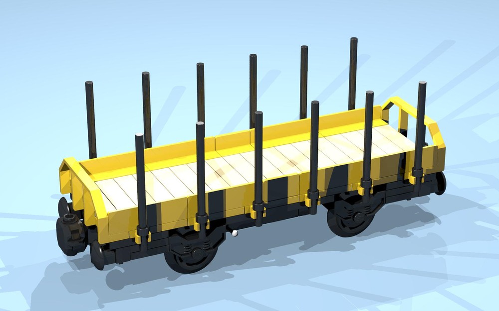 Lego 4-Wheel Stake / Stanchion Wagon (yellow)