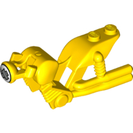 Lego Fairing, Motorcycle, Vintage with Exhausts and Headlight with 'X' Band-aids Print / Yellow
