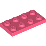 Lego Plate 2 x 4 / Coral