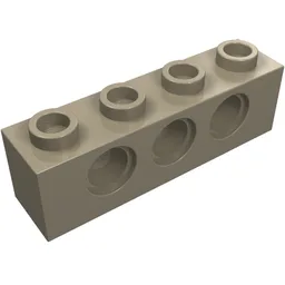 Technic Brick 1 x 4 [3 Pin Holes] / Dark Tan