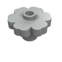 Plant, Flower 2 x 2 - Round [Open Stud] / Light Gray