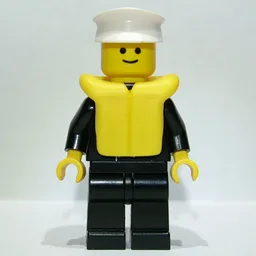 Boat Admiral, Black Suit with Gold Anchor, Yellow Life Vest