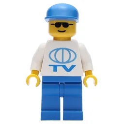TV Worker - White Torso, Blue Legs, Blue Cap
