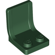 Lego Seat / Chair 2 x 2 with Center Sprue Mark / Dark Green