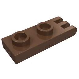 Hinge Plate 1 x 2 with 3 Fingers [Hollow Studs] / Brown