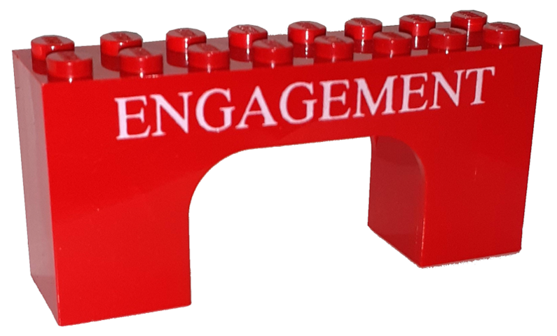 Lego Arch 2 x 8 x 3 with White 'ENGAGEMENT' Pattern