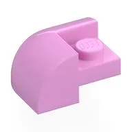 Brick Round, Curved 2 x 2 x 1, Corner / Bright Pink