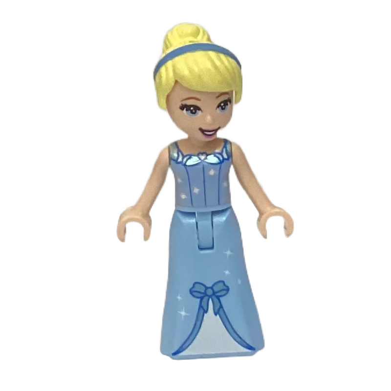 Lego Cinderella - Bright Light Blue Dress, White Under-Dress - Thin Hinge
