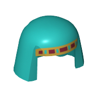 Lego Headdress Nemes with Gold and Dark Red Band Print / Dark Turquoise