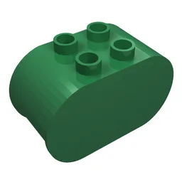 Duplo Brick 2 x 4 x 2 Rounded Ends / Green