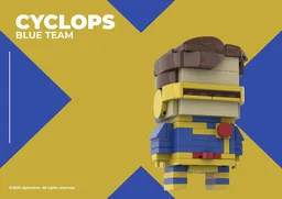Cyclops (Scott Summers) – Blue Team (BrickHeadz‑Style)