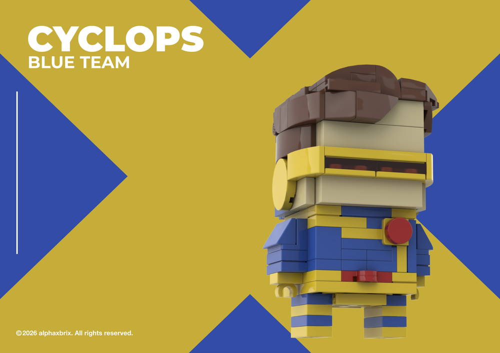 Lego Cyclops (Scott Summers) – Blue Team (BrickHeadz‑Style)