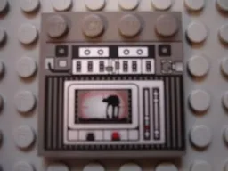 Tile, Modified 4 x 4 with Studs on Edge with SW AT-AT Pattern (Sticker) - Set 10129