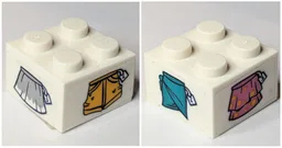 Brick 2 x 2 with Clothes, Skirts and Shorts with Price Tags Pattern on All Sides (Stickers) - Set 41427