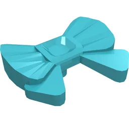 Headwear Accessory Bow with Pin / Medium Azure