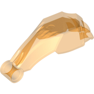 Lego Animal Body Part, Hand / Paw 2 x 6 x 2 1/2 with Claws and Technic Hole / Trans-Orange
