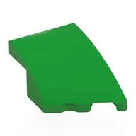 Brick Wedged, Curved 3 x 2 with Stud Notch Right / Bright Green